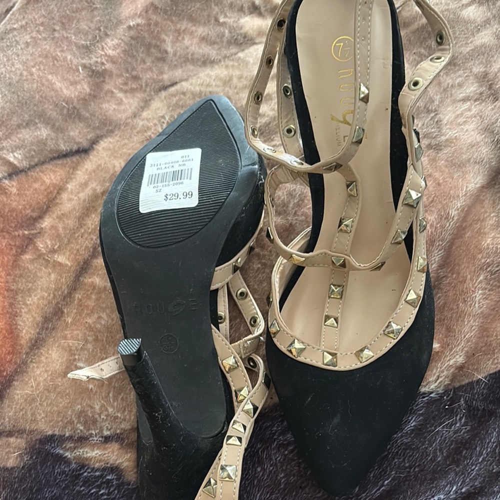 Zigi Soho Black and Tan Studded Heels